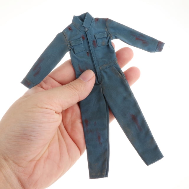Ropa de figura masculina CUTICAT mono azul verde para muñecas