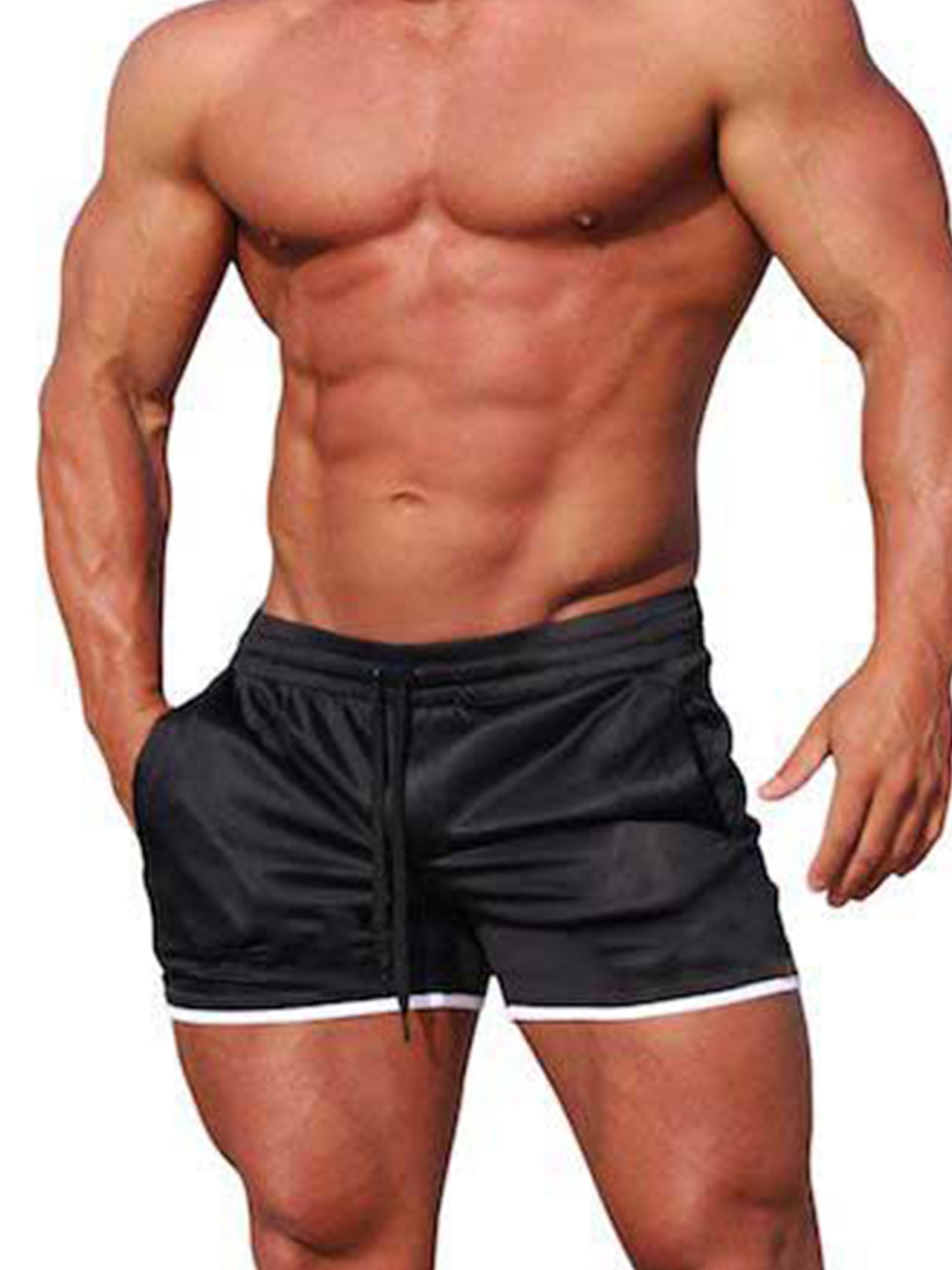 US Sale Mens Fitness Shorts Summer Jogger Bodybuilding Underpants Elastic Waist 