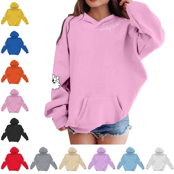 XUANTAOO Toddler Boys Girls Halloween Sweatshirt Cute cartoon style Long Sleeve Hooded Pullover Fashion Sweatshirt Boys Girls Sweatshirts Size 1-2 Years
