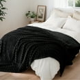 thumbnail image 2 of U by Bedsure Black Fleece Queen Blanket for Couch - Super Soft Cozy Blankets for Women, Girls, 90x90 inches, 2 of 5