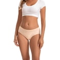 thumbnail image 2 of INNERSY Seamless Cotton Underwear for Women Semi Coverage Bikini Hipster Panties 3 Pack(XL,Nude), 2 of 8