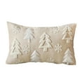 thumbnail image 2 of Christmas Embroidery Lumbar Pillow Cover 12x20 Inch | Beige Xmas Decorative Throw Cover for Sofa Couch | Winter Holiday Cushion Cover with Hidden Zipper | Festive Home Decor, 2 of 5