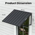 thumbnail image 4 of BACKYARD BEAUTIFUL Metal Awning 40" x 36", Front Door and Window Canopy with Powder-Coated Frame, Weather Resistant Sun and Rain Shelter for Patio, Entrance, Porch and Balcony, Dark Gray, 4 of 9