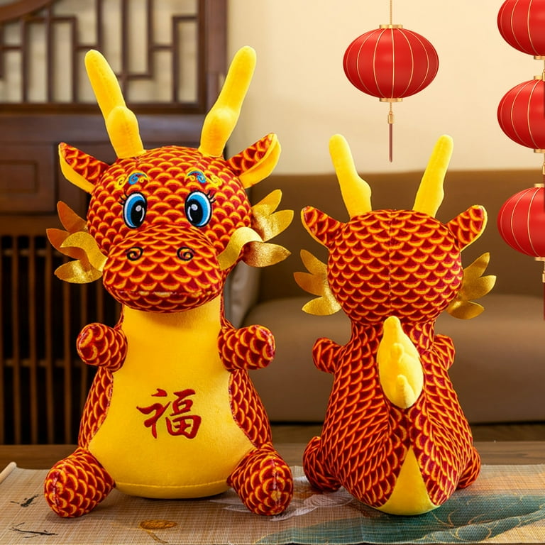 Honrane Vivid Dragon Plush Kawaii Dragon Plush Toy Realistic Pattern Soft Skin friendly Stuffed Pillow for Kids Chinese Zodiac Dragon Festival Decoration New Walmart