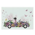 thumbnail image 1 of Cars Cutting Board, Woman Driving a Floral Vehicle Butterflies in the Air Female on the Road Girls Theme, Decorative Tempered Glass Cutting and Serving Board, Large Size, Multicolor, by Ambesonne, 1 of 1