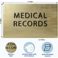thumbnail image 2 of ADA CENTRAL SIGNS - 6" X4" Medical Records Sign - ADA Compliant Tactile Graphics Grade 2 Braille Text Medical Supplies Sign | Wall Mount Plastic Room Name Sign for Hospital, Clinic, & Medical Offices, 2 of 7
