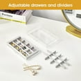 thumbnail image 2 of ProCase Earring Holder Organizer Box Valentine's Day Gifts, Clear Acrylic Jewelry Box for Women, Stackable Large Jewelry Storage Case with Adjustable Velvet Trays on Dresser Vanity -Grey, 3 Layers, 2 of 8