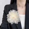 thumbnail image 6 of Yokua Elegant Sheer Tulle Feather Beaded Brooch Pin Fashion Accessory for Party, 6 of 14
