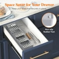 thumbnail image 5 of Lifewit Compact Flatware Drawer Organizer, Narrow Silverware Tray for Kitchen Drawers, Plastic Cutlery Holder for Spoons, Forks and Knives, Utensils Storage Organization, 2 Pack, Gray, 5 of 5