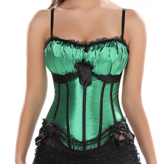 Grebrafan Corset Top Women Padded Push up Bridal Bustier Green 6XL