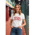 thumbnail image 2 of Women Christian T-Shirt Jesus Graphic Shirt Casual Loose Short Sleeve Crew Neck Top, 2 of 6
