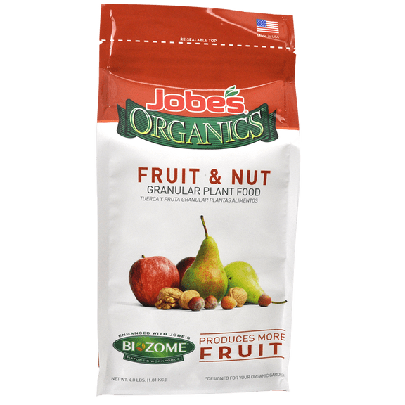 Jobe's Organics Fruit and Nut Granular Plant Food Fertilizers, 4 lb with Biozome