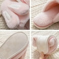 thumbnail image 6 of Women Cute Rabbit Ear Plush Slippers House Non-Slip Fluffy Bunny Slipper Indoor Warm Plush Animal Shoes, 6 of 7