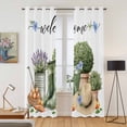 thumbnail image 2 of Kitchen Curtains 84 Inch Length 2 Panels, Flowers Butterfly Grommets Window Treatment Curtain, Green Botanical Potted Plant Lavender Thermal Curtains Drapes for Living Room/Bathroom, 2 of 9