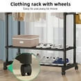 thumbnail image 3 of Aoresac Double Rod Rolling Clothes Rack with Shelves Adjustable Height, 3 of 8