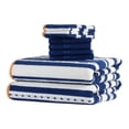 thumbnail image 2 of Freshee 8-Piece Bath Set, Navy Stripe/Navy Solid - Featuring Intellifresh Antimicrobial Technology, 2 of 6