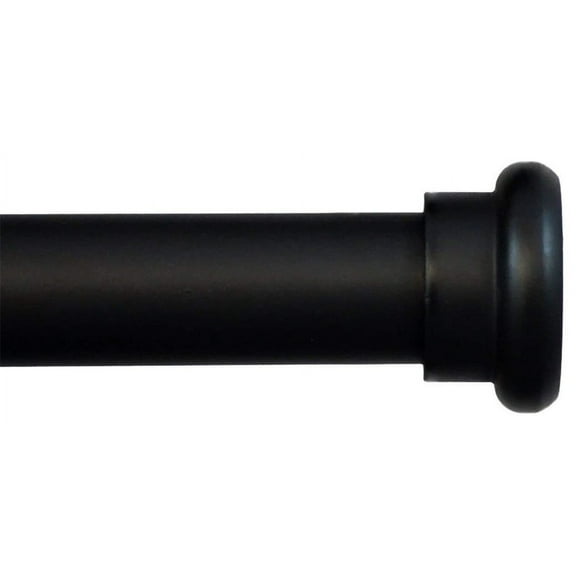Urbanest Classic Forged Iron Button Curtain Rod, Black, 28"-48"