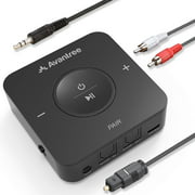 Avantree Bluetooth Transmitter Receiver for TV, Optical Digital Toslink, Volume Control for 3.5mm Aux, RCA, 20H Playtime, aptX Low latency Wireless Audio Adapter for Headphones, Home Stereo - TC417