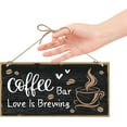 thumbnail image 4 of Letrero de madera rústico con texto "But First Coffee", con granos de café impresos, decoración para despensa, cocina, arte de pared de madera rústica, decoraciones colgantes., 4 of 7