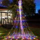 thumbnail image 3 of LED cascada meteorito que fluye estrella lluvia LED cadena luz carámbano de cortina guirnalda estrella luces de hadas árbol de Navidad fiesta boda, 3 of 5