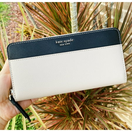Kate Spade Cameron Neda Large Continental Wallet Warm Beige Black Multi