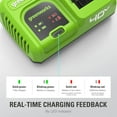 thumbnail image 3 of Greenworks 40V 5A Rapid Charge for All Greenworks 40V Battery (2967002), 3 of 8