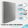 thumbnail image 2 of Enday 1 Inch 3 Ring Binder Presentation Book Office Supplies, Gray 2 Pack, 2 of 7