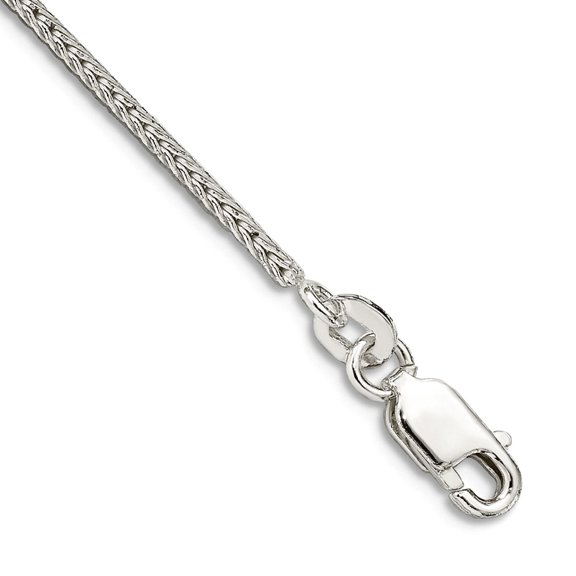 925 Sterling Silver Solid Polished 1.45mm D-Cut Round Franco Bracelet 7 Inch Lobster Claw Link Bracelet for Women