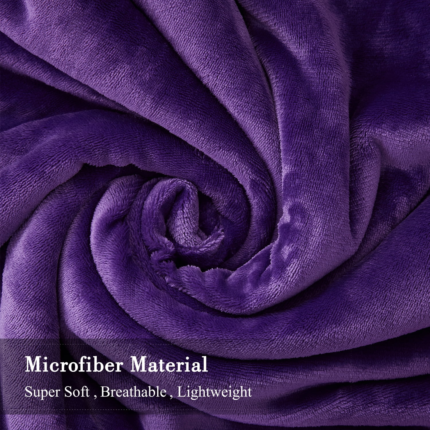 JML Sherpa Throw Blanket for Bed Couch, Soft Warm Reversible Fleece Blanket,Purple