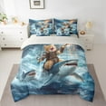 thumbnail image 2 of Manfei Pet Animal Kitten 7pcs Bedding Comforter Set,Ocean Animal Shark Queen Bedding Sets,Nautical Adventure Queen Sheet Sets For Girls Teens,Ultra Soft Home Decor Reversible, 2 of 8