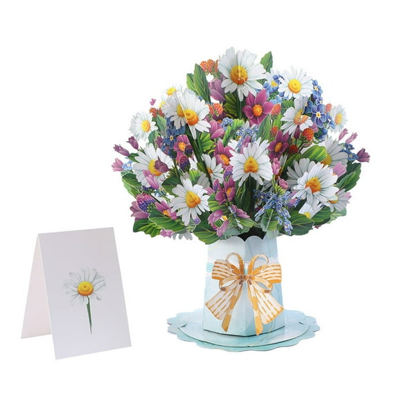 3D Daisy Pop-Up Greeting Card – Elegant Paper Sculpture Card for All Occasions