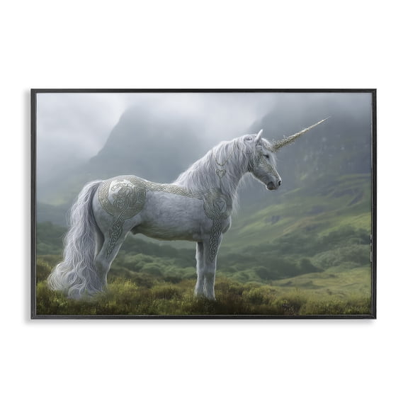 Stupell Industries Eclectic Elegant Celtic Unicorn Black Framed Giclee Art, 18 x 12, by The Wands Want