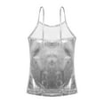 thumbnail image 5 of YiZYiF Girls Shiny Dance Tank Top Metallic Camisole Vest Performance Costume Silver 10, 5 of 7
