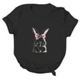 thumbnail image 2 of Women‘s Casual Easter Cute Bunny Print Crew Neck Short Sleeves Loose TShirt Blouse Tops Woman Large Shirt Women Solid Shirt Woman's Shirts Long Sleeved Women's Shirts Womens Long Sleeve T Shirts plus, 2 of 4