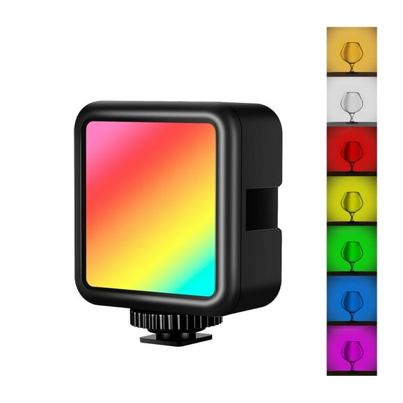 RGB Camera Light, 2500K-9000K LED Video Light, Mini Video Light with Rechargeable and Dimmable Battery, Professional Portable Photo Lighting for Magnetic DSLR Camcorders and Photography.