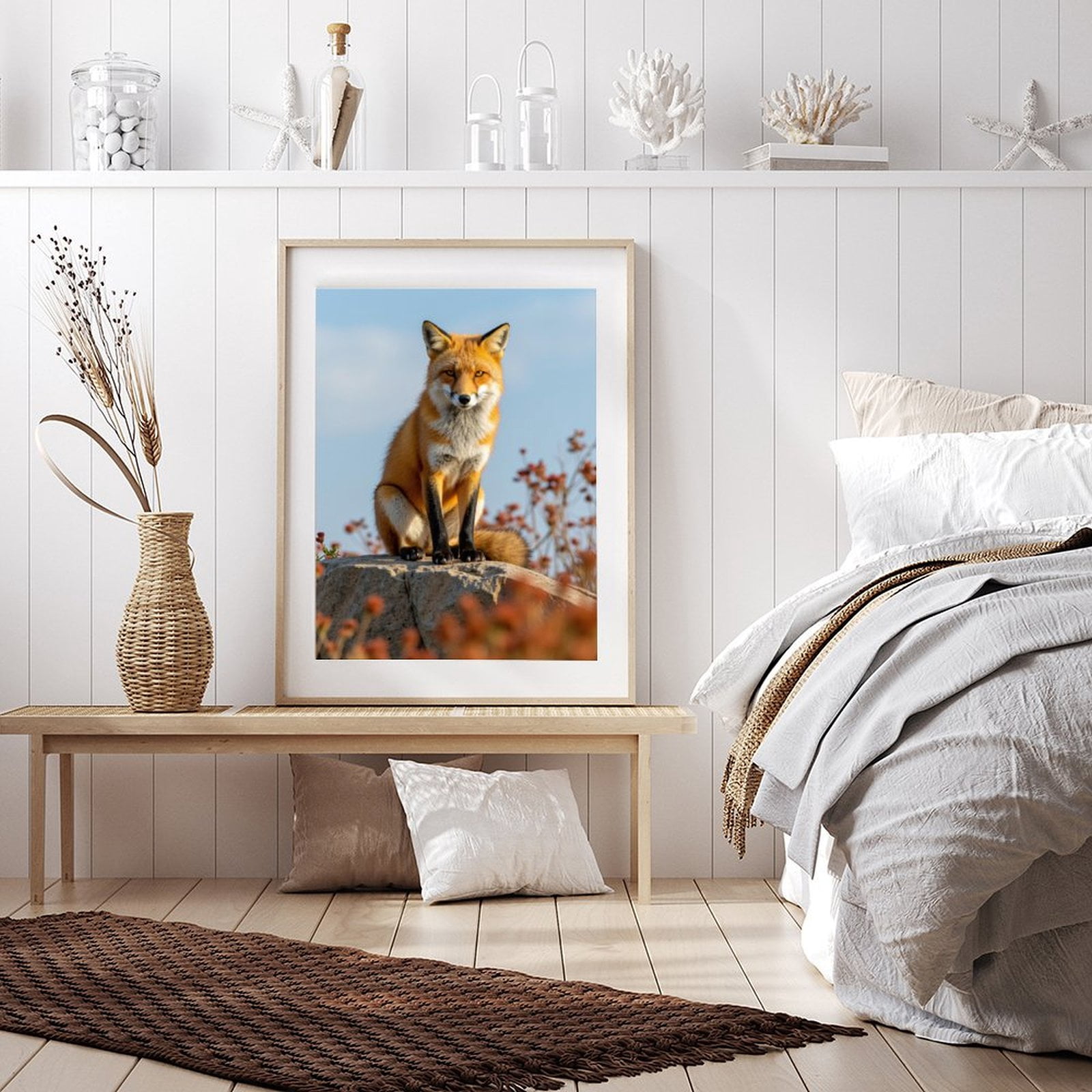 Diamond Art Kit for Adults, Red Fox Sitting On Rock Diamond Painting for Adults Beginners, DIY Diamond Art Painting Kits, 5D Diamond Painting Crafts for Home Decor 12x16 Frameless