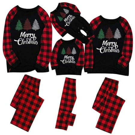 

Matching Family Christmas Pajamas Sets Christmastree Top Pants 2Pcs Sleepwear Nightwear Loungewear Bodysuits