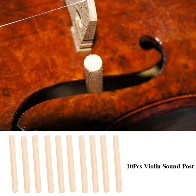 Violin Accessory, Violin Sound Post, Convenient To Use 10pcs Natural Wooden Grain For Instrument Lovers Violin Repair Master Use