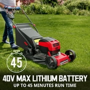 PowerSmart 40V 17-inch Cordless Brushless Electric Push Lawn Mower W/4.0Ah Battery and Charger