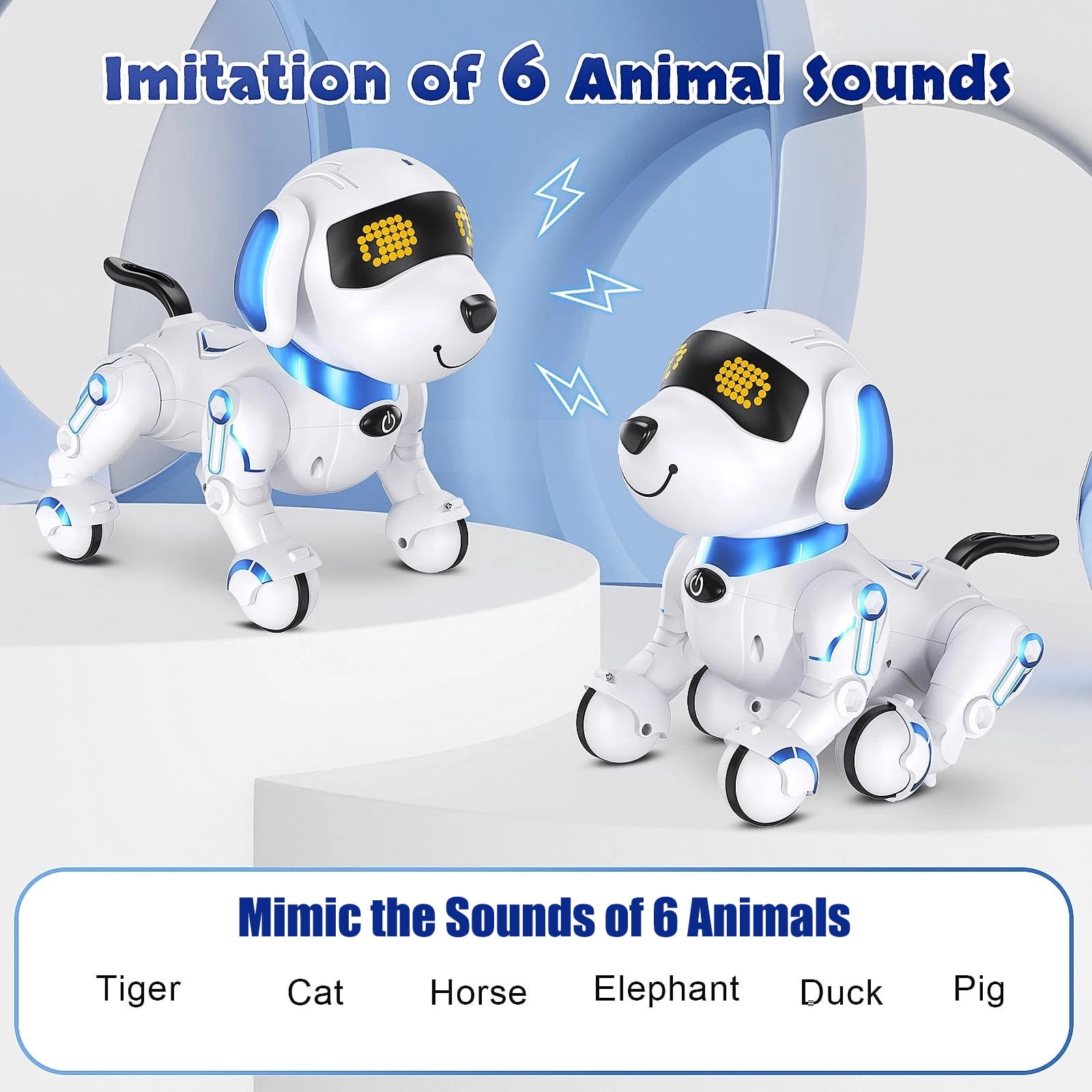 Ficcug Remote Control Robot Dog Toy, Digital Programmable Smart Interactive Puppy Pet with Touch Sensing,Gift for Boys Girls Kids 3+