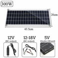 thumbnail image 3 of Kit solar de 300 W: módulo fotovoltaico monocristalino de panel solar flexible + controlador de 20 A para carga de batería de barco, coche, autocaravana, casa rodante, 3 of 5