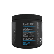 Bucked Up Pre-Workout Powder, Blue Raz, Vitamin B12 & 200mg Caffeine, 25 Servings