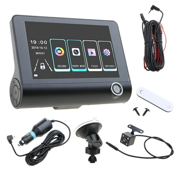 HLONK DVR 3 Cameras 4.0 Inches Cam Car Full High-Definition Video Recorder Auto Registrator Cam with 3 Ways Cameras