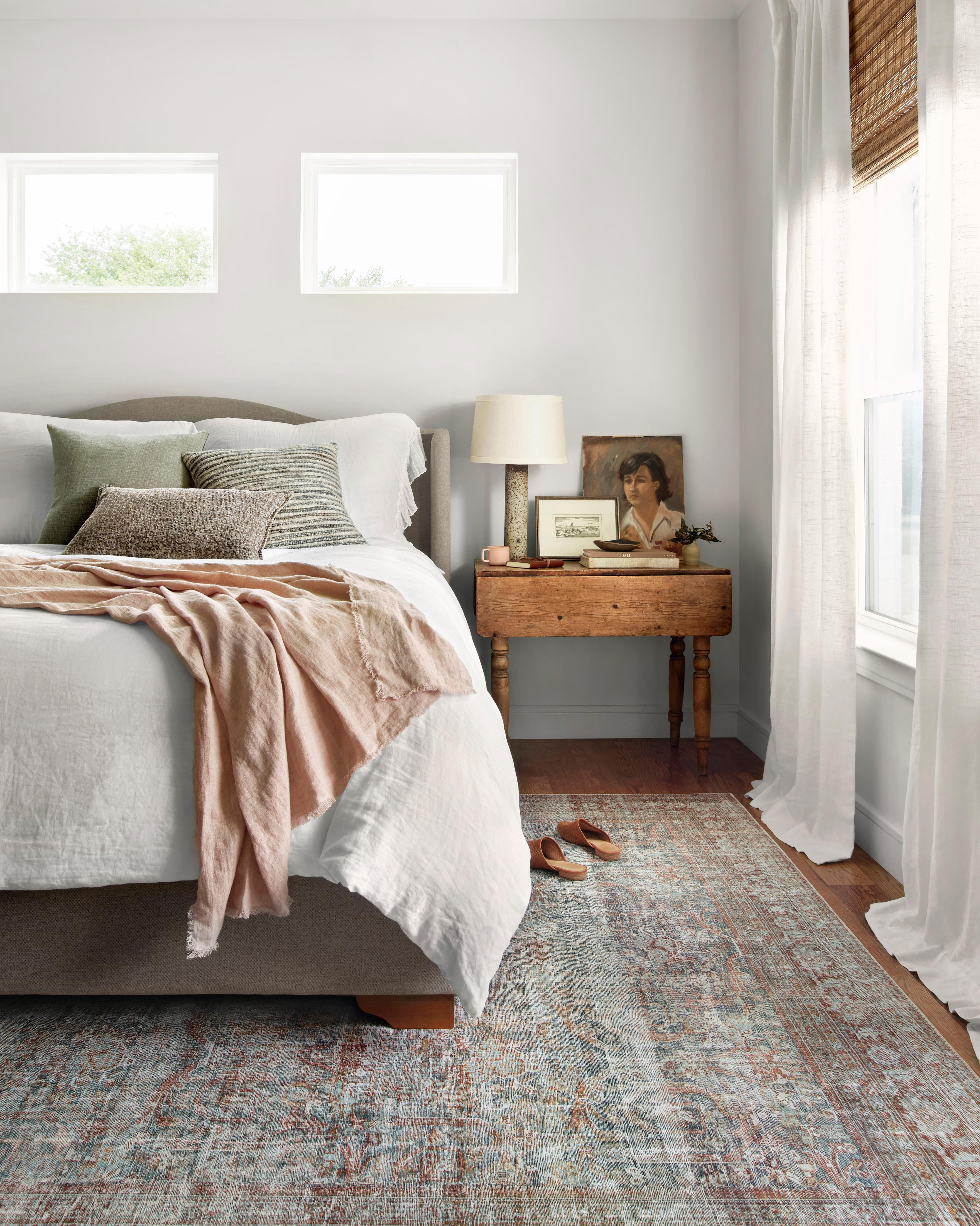 Chris Loves Julia x Loloi Jules Lagoon/Brick 2'-3" x 3'-9" Area Rug
