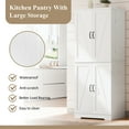 thumbnail image 2 of Walsunny Pantry Cabinets with Drawer Doors Shelves 67 Inches Tall Wooden Food Storage Cabinet Freestanding for Microwave Kitchen Storage Dining Room White, 2 of 8