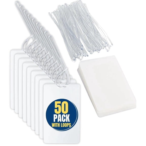 1InTheOffice Laminating Luggage Tags with Loops, Laminating Pouches 5 Mil, Luggage Tag Pouches, 2 1/2" x 4 1/4", 50 Pack