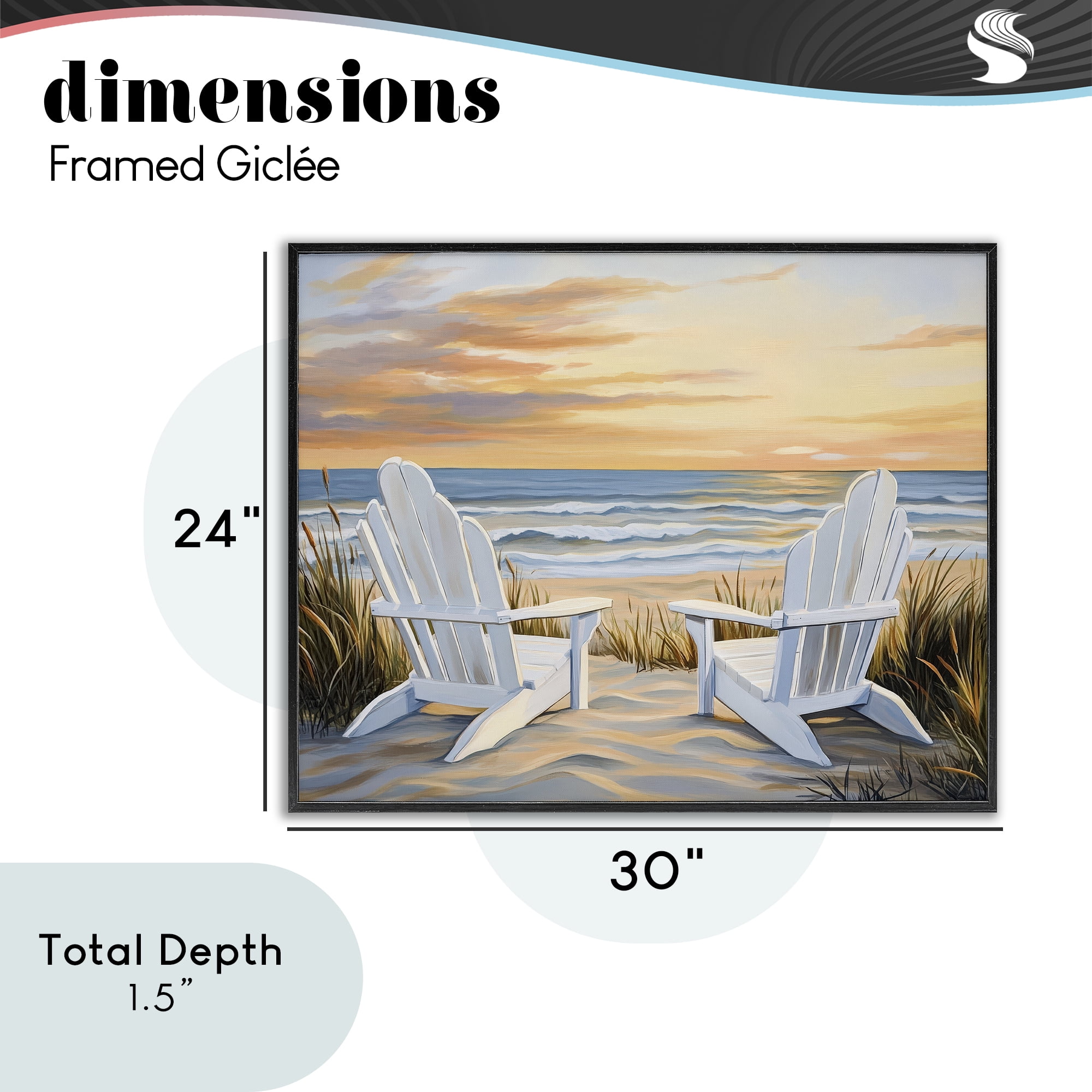 Stupell Industries Wave Watching Spot at Sunset Black Framed Giclee Art, design by Petal Prints Design