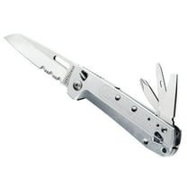 LEATHERMAN, FREE K2 EDC Knife and Multitool with Magnetic Locking, Aluminum Handles and Pocket Clip, Made in the USA, Silver (K2X with Serrated Blade)