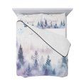 thumbnail image 7 of Forest Mountain Queen Size Down Alternative Comforter, Lightweight Comforter Quilt Bedding Set with Pillow Shams Nature Tree Scenery Sky Birds All Seasons Bed Comforter Duvet Insert 90"x96", 7 of 7