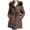 Coffee#1, variant on Women's Hooded Thicken Coat with Detachable Faux Fur Trim Long Down Parka Jacket Winter Warm Casual Jacket